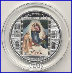 Cook Islands 2009 20$ Masterpieces of Art Sistine Madonna 3 oz Silver Coin