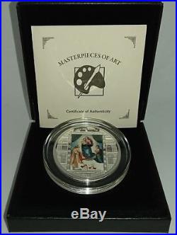 Cook Islands 2009 20$ Masterpieces of Art Sistine Madonna 3 oz Silver Coin