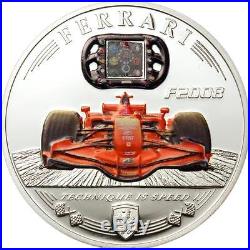 Cook Islands 2009 $5 Ferrari F2008 Carbon Formula 1 25g Silver Proof Coin RARE