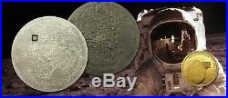 Cook Islands 2009 5$ MOON Lunar Proof Silver Coin Real Meteorite Insert