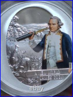 Cook Islands 2009 Captain James Cook 4 Colored Silver Proof Set Only 1779 Minted