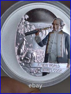 Cook Islands 2009 Captain James Cook 4 Colored Silver Proof Set Only 1779 Minted
