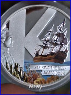 Cook Islands 2009 Captain James Cook 4 Colored Silver Proof Set Only 1779 Minted