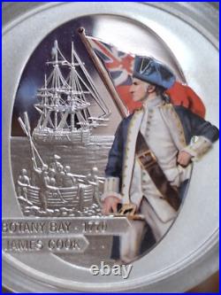 Cook Islands 2009 Captain James Cook 4 Colored Silver Proof Set Only 1779 Minted