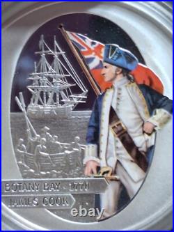 Cook Islands 2009 Captain James Cook 4 Colored Silver Proof Set Only 1779 Minted