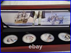 Cook Islands 2009 Captain James Cook 4 Colored Silver Proof Set Only 1779 Minted