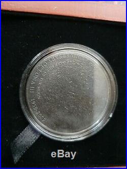 Cook Islands 2009 Lunar Moon $5 Silver proof with inc part real Meteorite