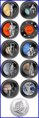 Cook Islands 2009, Year of Astronomy, Solar System, 10 piece coin set! $1 Planet
