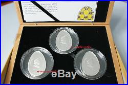 Cook Islands 2010 3x5$ Imperial Eggs in Cloisonné Egg Silver Proof Coin SET BOX