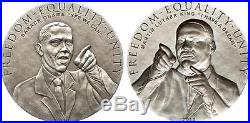 Cook Islands 2010 $5 Barack Obama and Martin Luther King 2x 25g Silver Coin Set