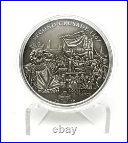 Cook Islands 2010 5$ History of the Crusades SECOND CRUSADE Silver Coin