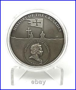 Cook Islands 2010 5$ History of the Crusades SECOND CRUSADE Silver Coin