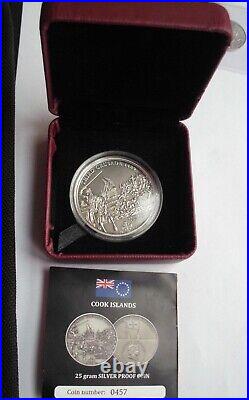 Cook Islands 2010 $5 Silver Coin 3rd Crusade Richard the Lionheart, Etui COA