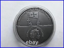 Cook Islands 2010 $5 Silver Coin 3rd Crusade Richard the Lionheart, Etui COA