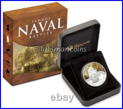 Cook Islands 2010 TRAFALGAR Famous Naval Battle Tall Ship HMS Victory $1 Silver