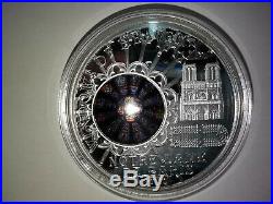 Cook Islands 2011 $10 NOTRE DAME DE PARIS 50g Silver Prooflike Coin Window Glass