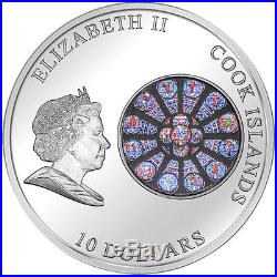 Cook Islands 2011 10$ Notre Dame de Paris Windows Of Heaven Silver Proof Coin