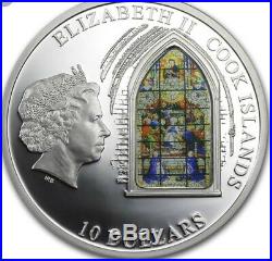 Cook Islands 2011 10$ Windows Of Heaven London Westminster Abbey Silver Coin 2