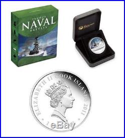 Cook Islands 2011 $1 Famous Naval Battles Jutland 1916 1 Oz Silver Proof Coin