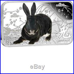 Cook Islands 2011 $1 Year of the Rabbit 4 x 1 Oz Silver Proof Rectangle Coin Set