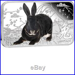 Cook Islands 2011 $1 Year of the Rabbit 4 x 1 Oz Silver Proof Rectangle Coin Set