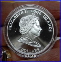 Cook Islands 2011/2009 Cloisonné Pansy &Daisy $5 Silver Proof Coin Set Boxed COA Cook Islands 2011/2009 Cloisonné Pansy &Daisy $5 Silver Proof Coin Set Boxed COA