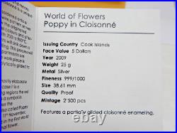 Cook Islands 2011/2009 Cloisonné Pansy &Daisy $5 Silver Proof Coin Set Boxed COA Cook Islands 2011/2009 Cloisonné Pansy &Daisy $5 Silver Proof Coin Set Boxed COA