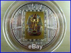 Cook Islands 2011 20$ Tutankhamun Masterpieces of Art 3oz Proof Silver Gold Coin