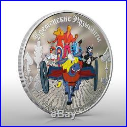 Cook Islands 2011 $25 All of Town Musicians of Bremen 5 Oz Silver Proof Coin