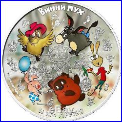 Cook Islands 2011 $25 Soyuzmultfilm Winnie-the-Pooh 5 Oz Silver Proof Coin