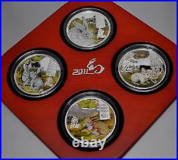 Cook Islands 2011 4x2$ Lunar The Year of the Rabbit 4 x20g Silver Proof Coin Set