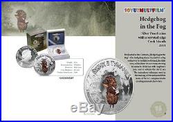 Cook Islands 2011 $5 Soyuzmultfilm Hedgehog in the Fog 1 Oz Silver Proof Coin