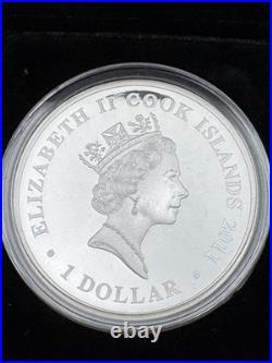 Cook Islands 2011 Famous Naval Battles of MIDWAY 1942, 1 oz proof Silver COA OGP