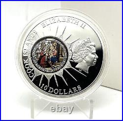 Cook Islands 2012 10$ WINDOWS OF HEAVEN BETHLEHEM Church Saint Silver Coin