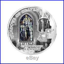 Cook Islands 2012 10$ WINDOWS OF HEAVEN St. Francis KRAKOW Silver Coin