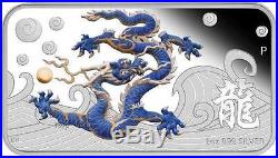 Cook Islands 2012 1$ Year of the Dragon Blue Proof 1 Oz Silver Coin VERY LIMITED
