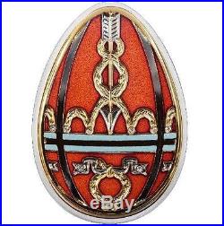 Cook Islands 2012 5$ Imperial Eggs in Cloisonné Red Faberge Silver Coin