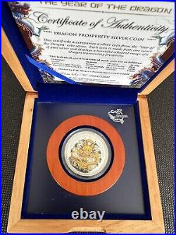 Cook Islands 2012 $5 Year of the Dragon 1 oz Prosperity Silver Coin