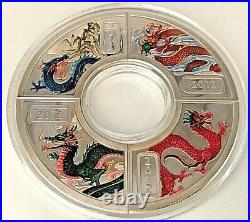 Cook Islands 2012 Lunar The Year of the Dragon 4 x1/2 Oz Silver Proof Coin Set