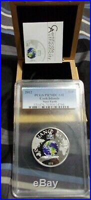 Cook Islands 2012 NANO EARTH The World In Your Hand Silver Coin PCGS PR70 DCAM
