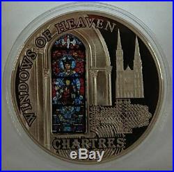 Cook Islands 2013 $10 WINDOWS OF HEAVEN Chartres Cathedral 50 g Silver Coin