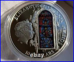 Cook Islands 2013 $10 WINDOWS OF HEAVEN Chartres Proof Silver Coin