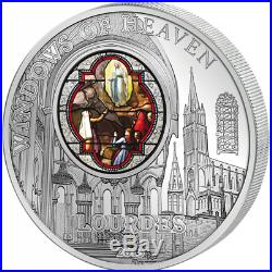 Cook Islands 2013 10$ Windows Of Heaven Lourdes Sanctuary Silver Coin 9