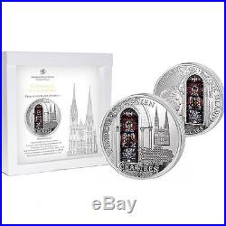 Cook Islands 2013 10 $ Windows of Heaven CHARTRES CATHEDRAL Silver Coin