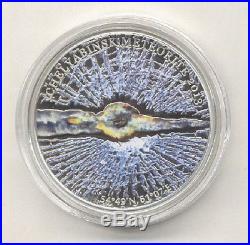 Cook Islands 2013 5$ METEORITE CHELYABINSK Russia Proof Silver Coin