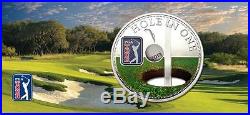 Cook Islands 2013 $5 PGA TOUR Hole in One 30g 65mm Silver Coin with Cut-out