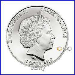 Cook Islands 2013 5$ Polar Bear Wildlife Conservation series silver coin