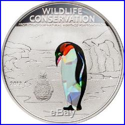 Cook Islands 2013 $5 Wildlife Conservation Prism Penguin 20g Silver Proof Coin
