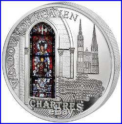 Cook Islands 2013 Windows of Heaven Chartres Cathedral 50g Silver Proof Coin