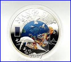 Cook Islands 2014 10$ Marine Life Nano Sea Whale Turtle Fauna 50g. Silver Coin